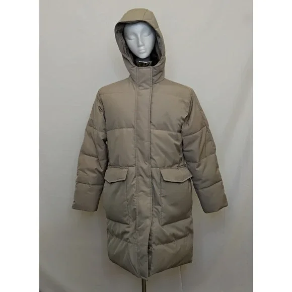 Everland The Renew Parka Men's L Tan Hooded Long 100% Recycled Polyester #J5326 - Picture 2 of 11